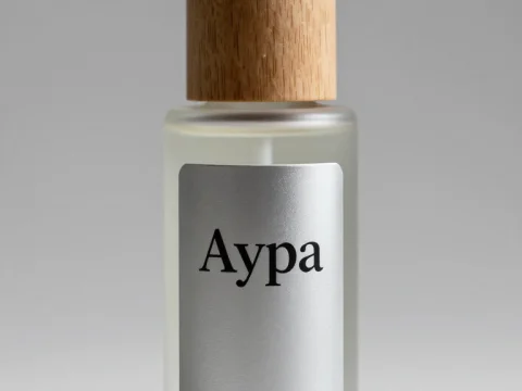 Minimalist Matte Glass Serum Bottle with Wooden Cap