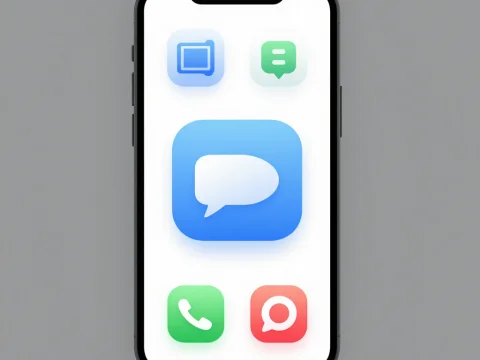 Minimalist Messaging App Icons on Smartphone Screen