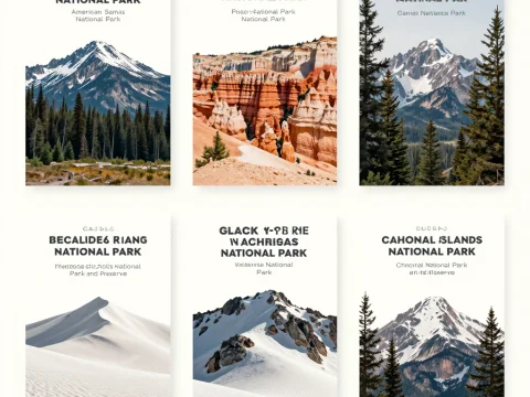 Minimalist National Park Posters Collection