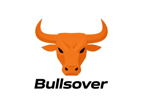 Minimalist Orange Bull Head Logo for Bullsover