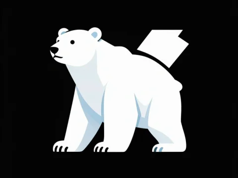 Minimalist Polar Bear Illustration