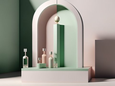 Minimalist Product Display with Soft Pastel Tones