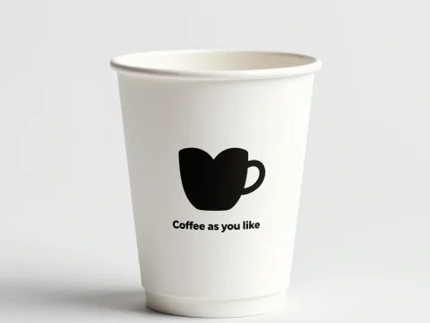 Minimalist Scandinavian Coffee Cup with Simple Black Logo