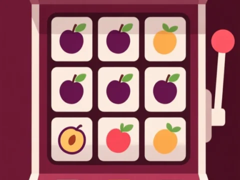 Minimalist Slot Machine with Good Luck Message