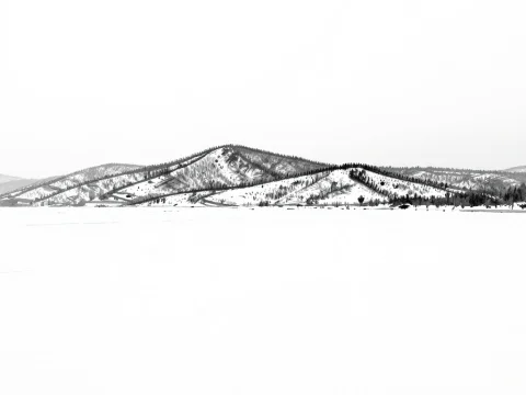 Minimalist Snowfield Landscape Sketch