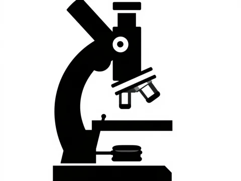 Minimalist Vector Illustration of a Microscope