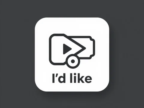 Minimalist Video Compression Logo with 'I'd like' Text