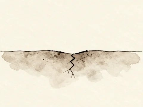 Minimalist Watercolor Earth Crack Illustration