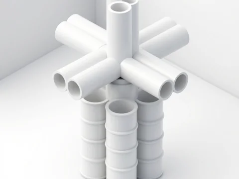 Minimalist White Cylindrical Tube Structure