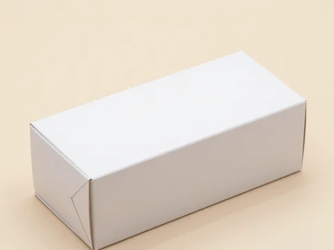 Minimalist White Rectangular Box on Neutral Background