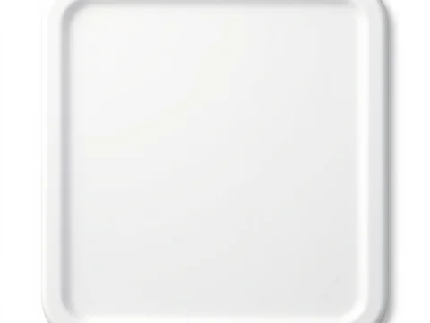 Minimalist White Square Cutting Board Illustration