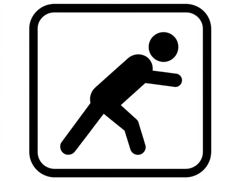 Minimalist Workout Icon in Black and White