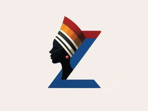 Minimalistic Abstract Profile with Geometric Headdress