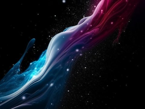 Minimalistic Liquid Galaxy Flow in Blue and Magenta