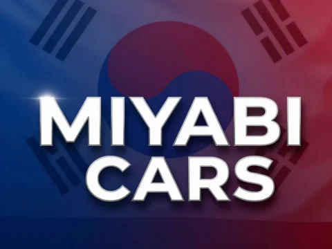 Miyabi Cars Logo with South Korean Flag Background