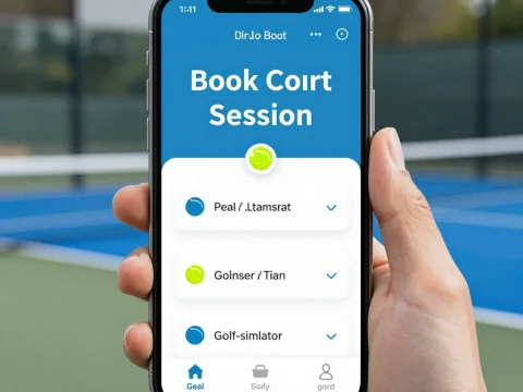 Mobile UI for Booking Court Sessions in Sports App