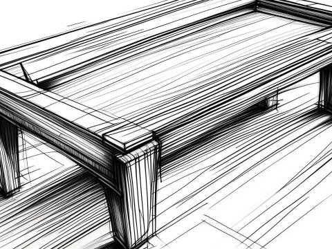 Modern Coffee Table Concept Sketch