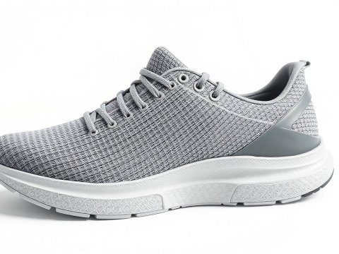 Modern Grey Athletic Training Shoe on White Background