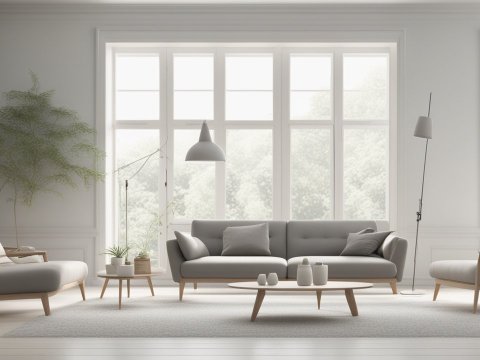 Modern Minimalist Living Room with Natural Light