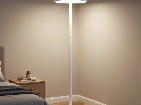 Modern Minimalist Smart Home Floor Lamp in Bedroom Corner