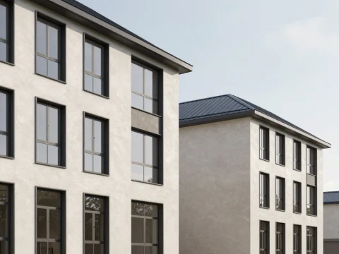 Modern Minimalist Two-Storey Building Exterior