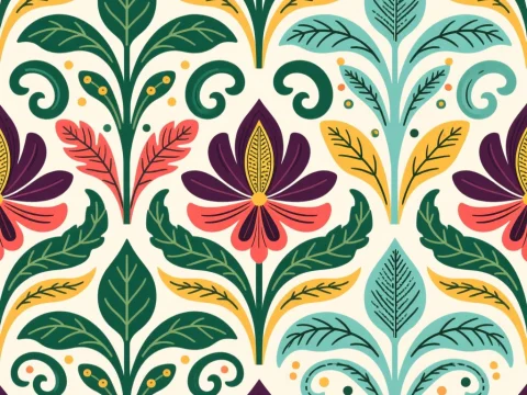 Modern Ornamental Floral Seamless Pattern