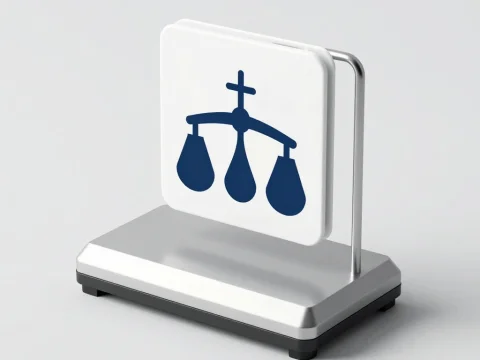 Modern Regulator Platform with Balance Scale Icon