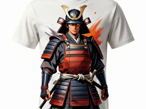 Modern Samurai Streetwear T-Shirt Design