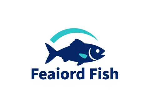 Modern Seafood Logo Featuring Stylized Fish