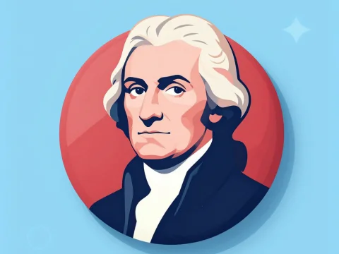 Modern Vector Portrait of George Washington Badge