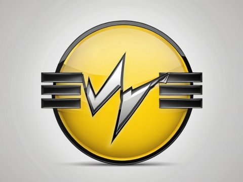 Modern Yellow and Black Abstract Logo with Sharp Metallic Elements