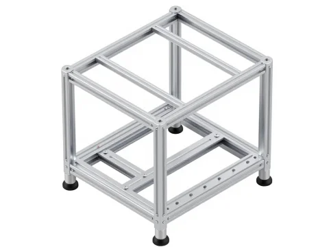 Modular Aluminum Robot Chassis Frame in Isometric View