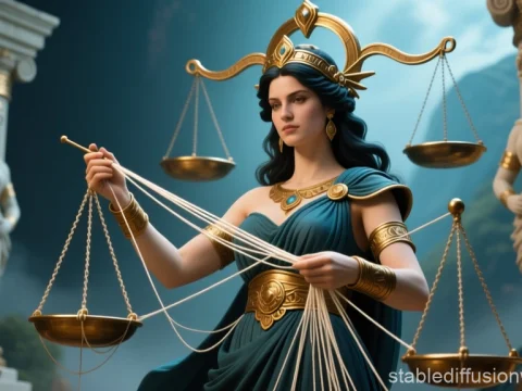 Moira, Goddess of Fate Weaving Destiny