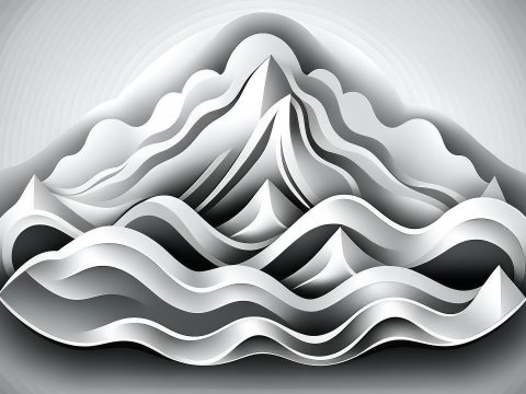 Monochrome Abstract Mountain Waves