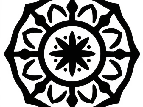 Monochrome Mandala Silhouette