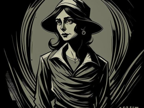 Monochrome Portrait of a Woman in Vintage Style