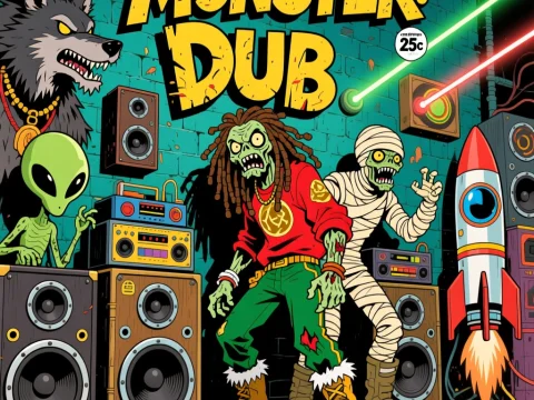 Monster Dub Reggae Comic Style Illustration