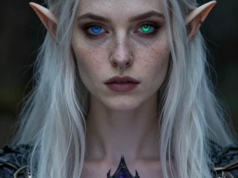 Moon Elf Sorcerer with Enchanted Staff