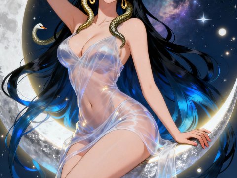 Moon Goddess in Ethereal Glow
