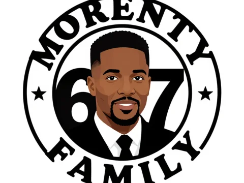 Morenty Family Logo with Portrait and Number 67