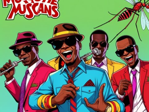 Mosquitie Muscans Jazz Band Illustration