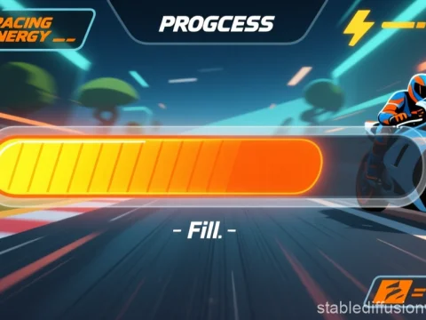 Motorcycle Racing Energy UI Progress Bar