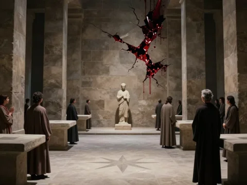 Mysterious Blood-Stained Crack in Ancient Stone Chamber