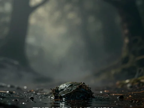 Mysterious Forest Orb on Wet Ground