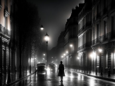 Mysterious Night Walk on a Rainy Vintage Street