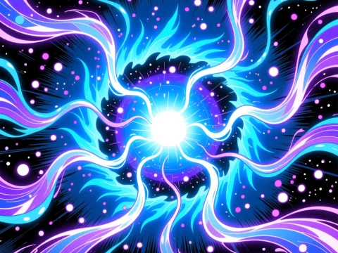 Mystical Energy Aura Flow in Cosmic Space