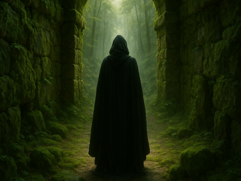 Mystical Guardian in the Mossy Passage