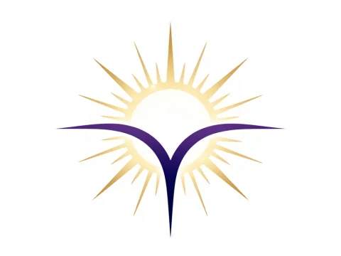 Mystical Soul Journey Logo with Radiant Sun