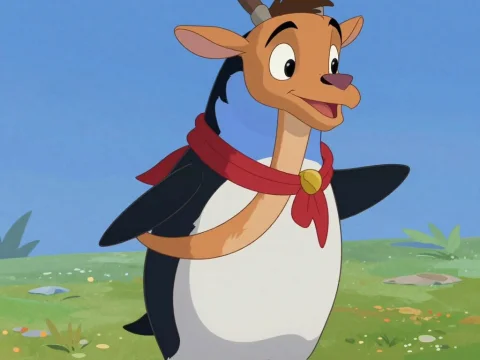 Mythical Penguin-Gazelle Hybrid Cartoon Character