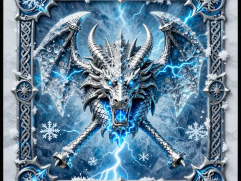 Mythril Dragon with Electric Blue Energy